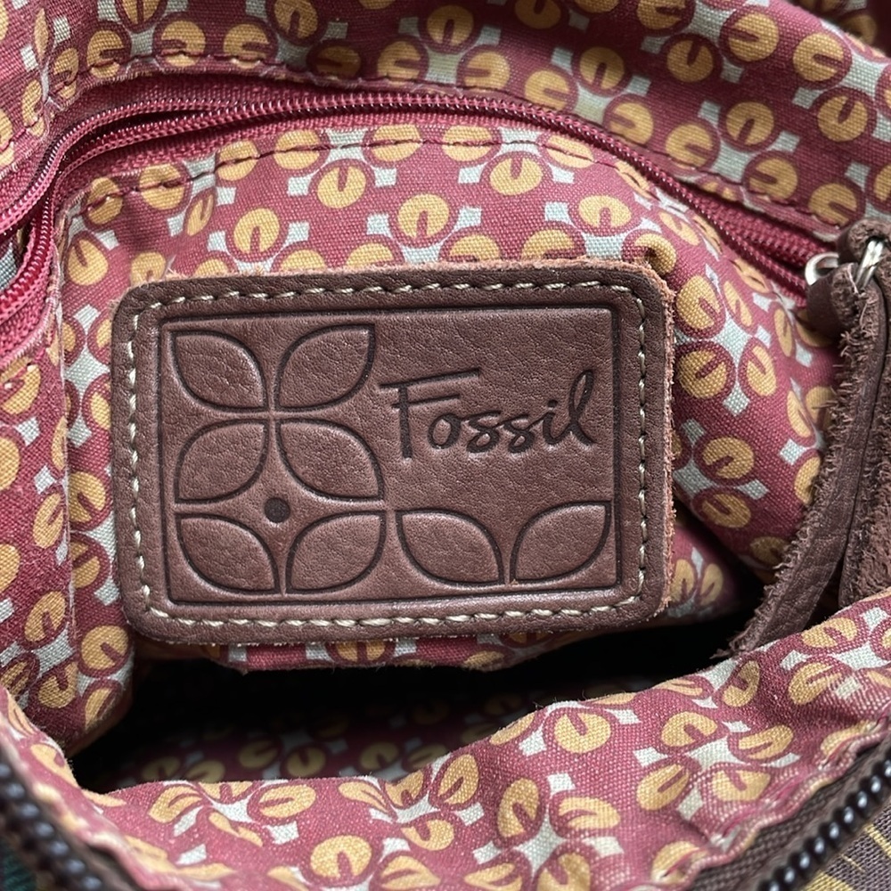 FOSSIL crossbody bag/purse colorful metal hardware some fading/wear See pics - Picture 3 of 12